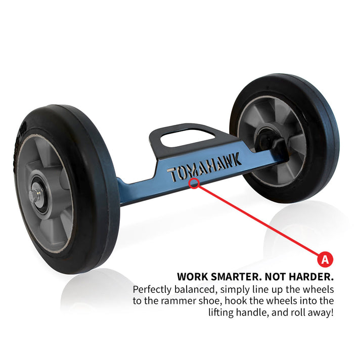 Tomahawk Power Transport Wheel Kit for 10" Tamper Shoe for Tomahawk Tamping Rammer - Close-Up