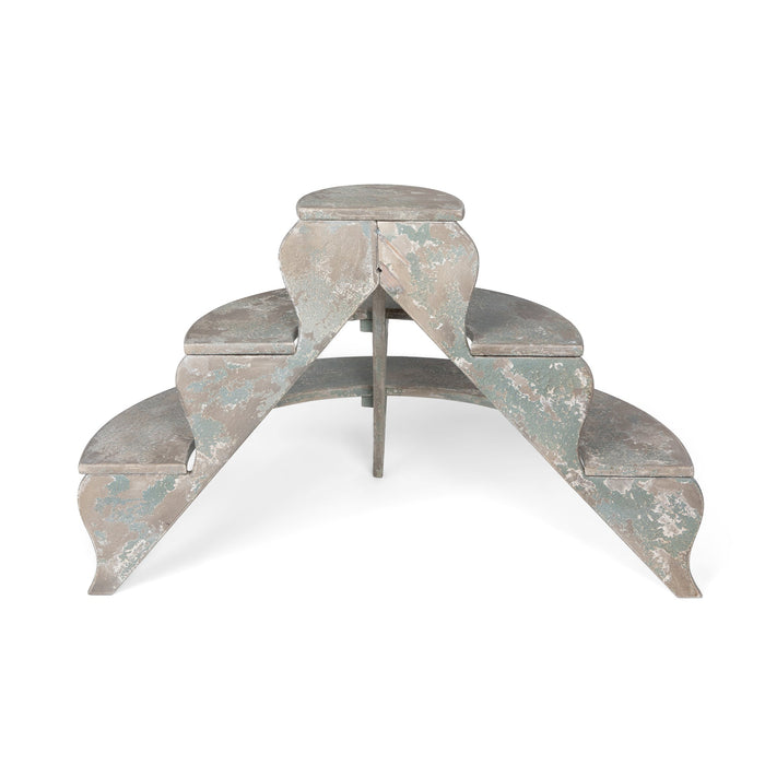 Park Hill Collection Wood Garden Tiered Plant Stand - Rustic Three-Tier Display for Potted Plants, Handcrafted Charm