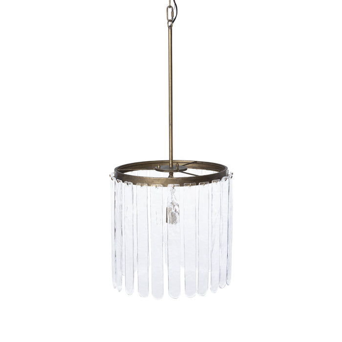 Park Hill Collection Dawson Antique Gold Glass Panel Chandelier - Elegant Iron Design, 80" Tall... Home Decor - Detail View