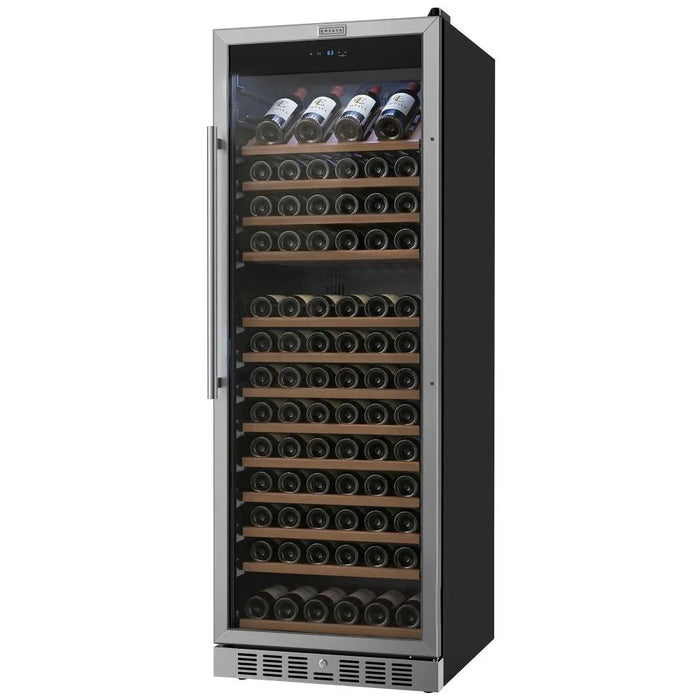 Empava EMPV-WC15S tall wine cooler, front view fully loaded with bottles