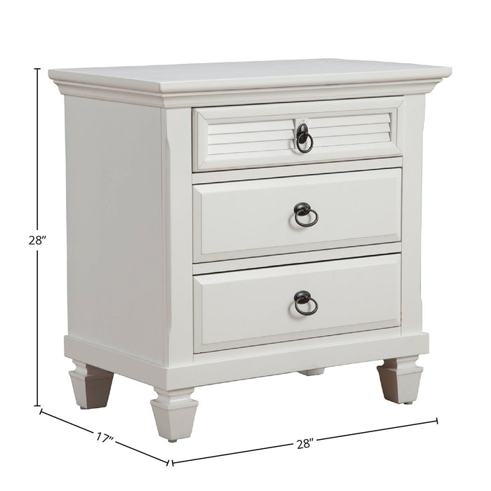 Alpine Furniture Winchester Nightstand, White