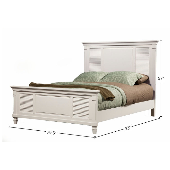 Alpine Furniture Winchester Shutter Panel Bed, White