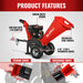 4 inch DUCAR 212cc 7hp Gas Engine Powered Wood Chipper with Towbar,  GS650