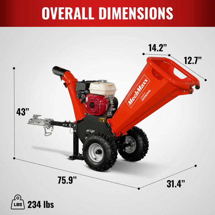 4" Honda Gasoline Engine Wood Chipper & 12" Stump Grinder Combo,  GS650 & SGR1500