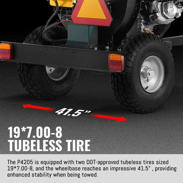 5 inch E-stat KOHLER 429cc 14hp Gasoline Engine Powered Disc Wood Chipper with Taillight ,  P4205