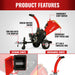 5 inch E-start DUCAR 420cc 15hp Gasoline Engine Powered Disc Wood Chipper with Taillight ,  P4205