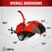 25hp 750cc Twin Cylinder ZONSEN Petrol Engine 7" Hydraulic Feeding Wood Chipper,  DCH7