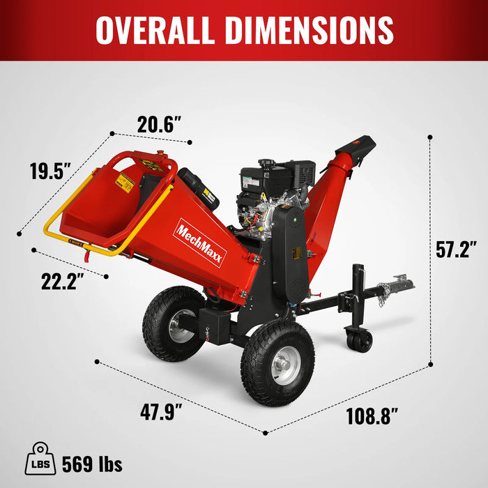 6 inch E-start B&S VANGUARD 408cc 14hp Gasoline Engine Powered Drum Wood Chipper ,  P4206