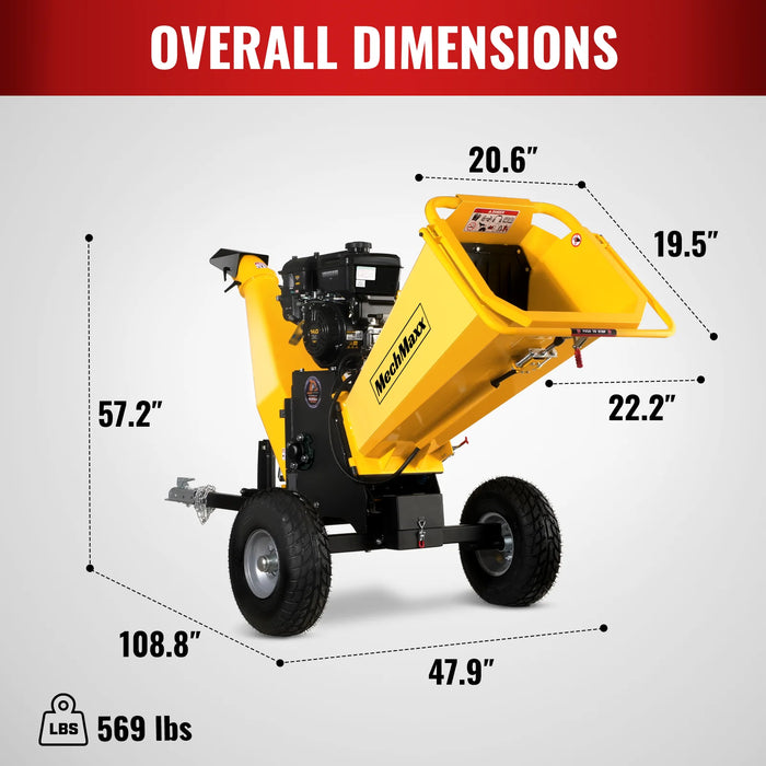 6 inch E-start B&S VANGUARD 408cc 14hp Gasoline Engine Powered Drum Wood Chipper,   P4206