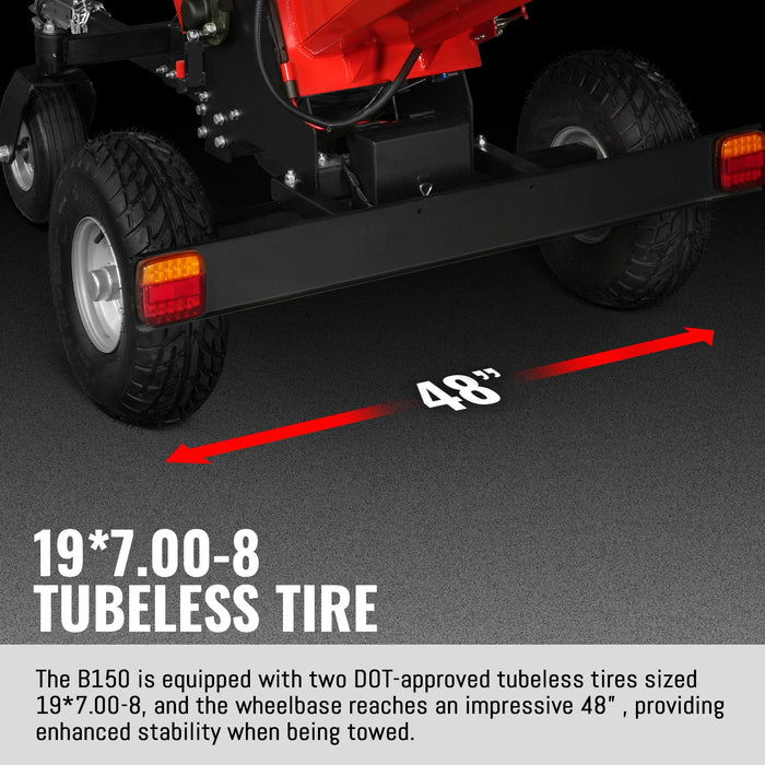 6 inch HONDA E-Start Gasoline Engine Powered 4 - Wheel Drum Wood Chipper with Taillight ,  B150