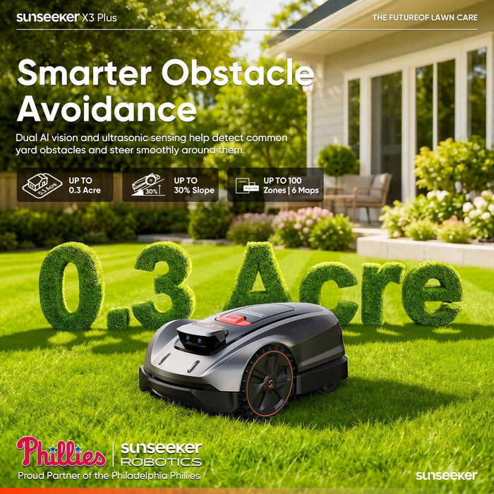 Sunseeker X3 Plus Wireless Robot Lawn Mower wire-free robot lawn mower, view 2