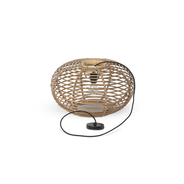 Park Hill Collection Kailani Rattan Pendant Light – Stylish Natural Fiber Design with Metal Accents for Modern Spaces