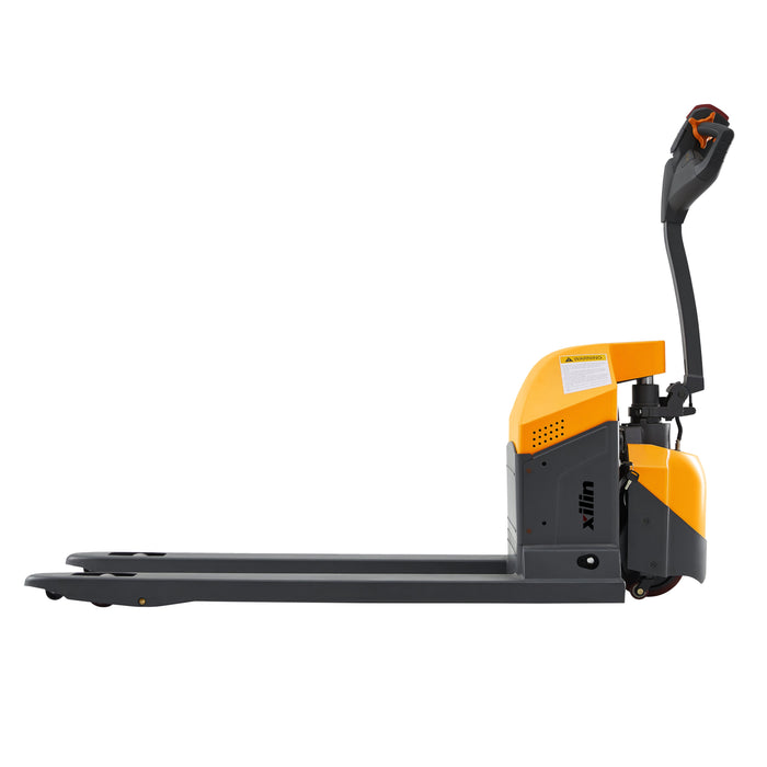 Xilin CBD15WE-19BC electric pallet jack fork and load detail