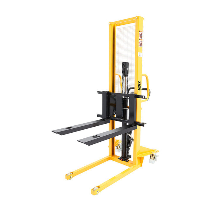 Xilin SDJA500 1,100 lb manual pallet stacker front view