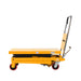 Xilin SPS350 hydraulic lift table in warehouse use