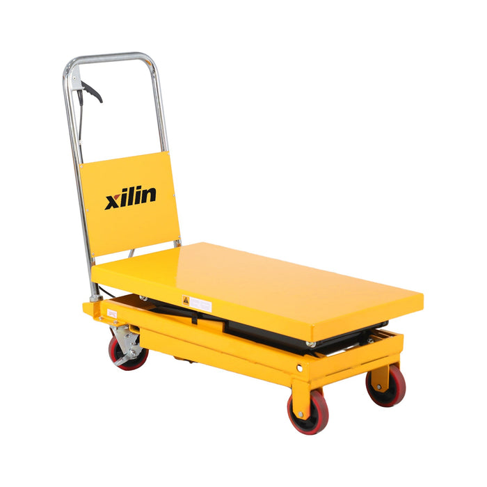Xilin SPS350 hydraulic lift table side angle view