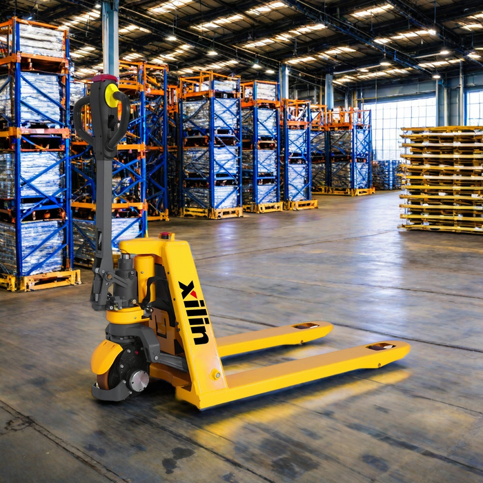 Xilin CBD15-NEW electric pallet jack fork and load detail
