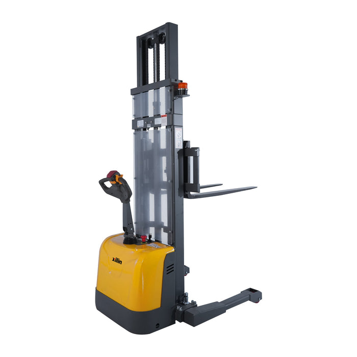 Xilin CTD15R-EN-98 full electric stacker fork and load detail