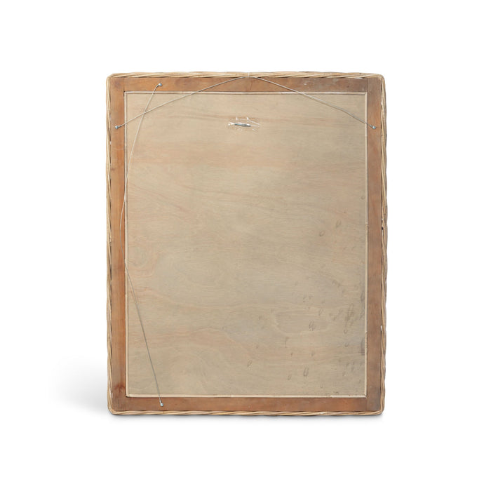 Park Hill Collection Muriel Rattan Mirror - Natural Elegance in Rattan & Glass, 41"L x 33"H, Perfect for Home Décor
