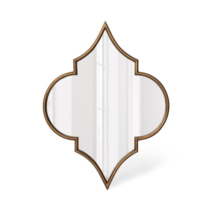 Park Hill Collection Ogee Mirror - Elegant Distressed Gold Frame for Stylish Home Decor and Versatile Design Elements