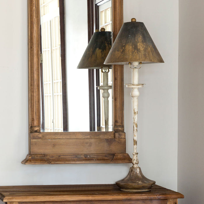 Park Hill Collection Dudley Buffet Lamp - Elegant Distressed Rust Finish, Antique White Metal... Home Decor - Side View