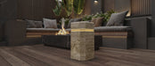 MEG Custom Marble By Ziynet A. LLC Luxury Travertine Marble Side Table with LED Illumination Bathroom Vanity - Detail View