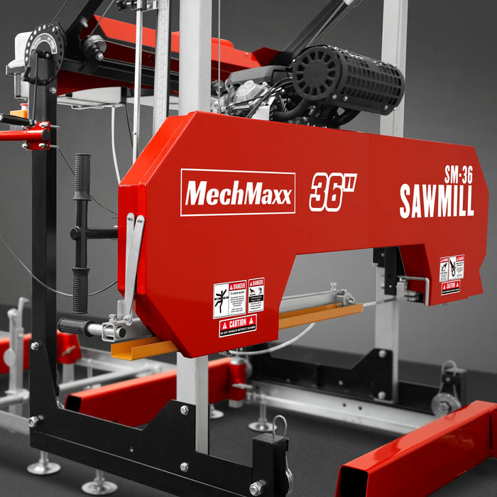 MechMaxx 36" MAX Portable Sawmill,  750cc 25HP ZONSEN V-Twin Engine,  36" Board Width,  20' Track Length,  ( 10 x Blades Included ) SM36MAX