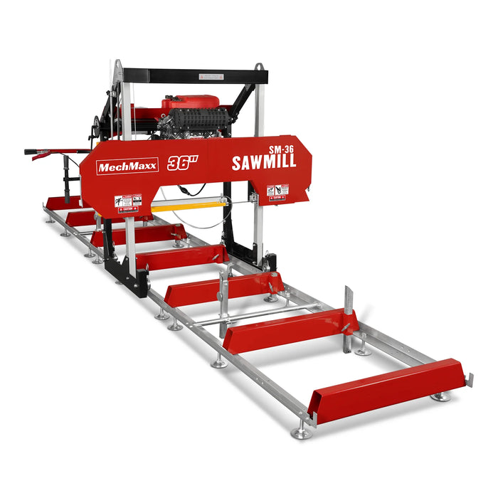 36" MAX Portable Sawmill & 3-Point PTO Stump Grinder & Forestry Log Skidding Winch Combo