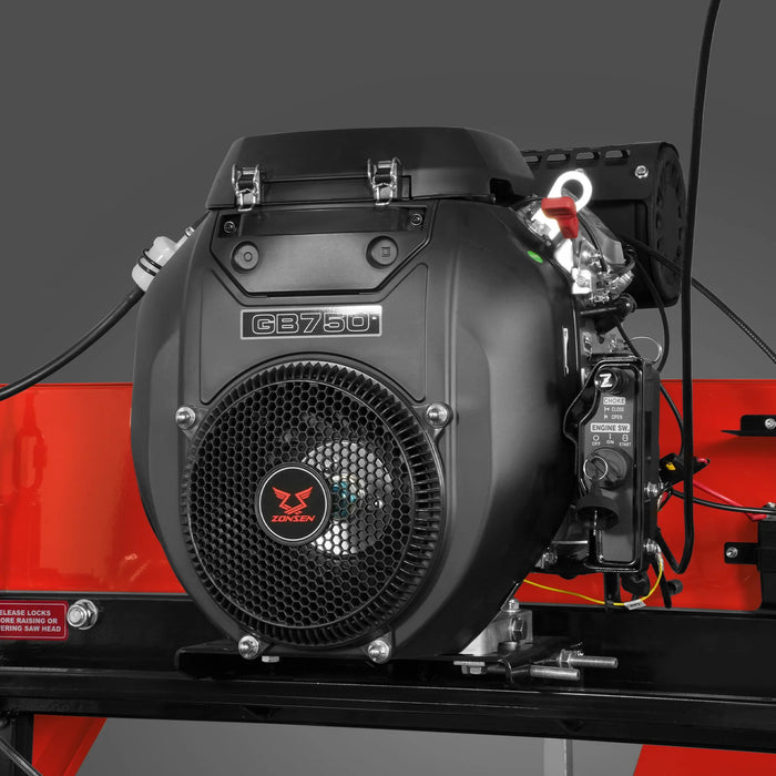 36" MAX Portable Sawmill,  25HP 750cc ZONSEN V-Twin Engine,  35" Board — dimensions diagram