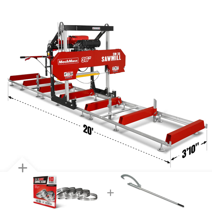 36" MAX Portable Sawmill & 3-Point PTO Stump Grinder & Forestry Log Sk — view 28