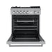 Forno 5-Piece Appliance Package - 30-Inch Gas Range with Air Fryer, Refrigerator with Water Dispenser, Wall Mount Hood with Backsplash, Microwave Oven, & 3-Rack Dishwasher in Stainless Steel FORNO