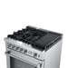 Forno 5-Piece Appliance Package - 30-Inch Gas Range with Air Fryer, Refrigerator with Water Dispenser, Wall Mount Hood, Microwave Oven, & 3-Rack Dishwasher in Stainless Steel FORNO