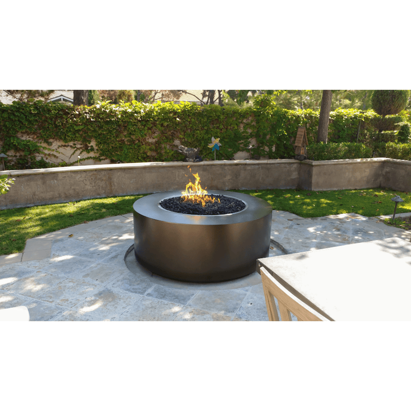 The Outdoor Plus 24" Tall Round Unity Fire Pit | Hammered Copper