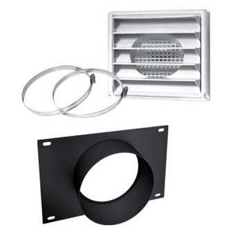 Drolet 5 Inch Ø Fresh Air Intake Kit For Wood Stove on Pedestal - AC01336 Drolet