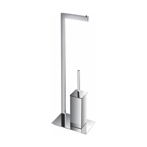 KubeBath Aqua Piazza Free Standing Toilet Paper Holder With Toilet Brush KubeBath