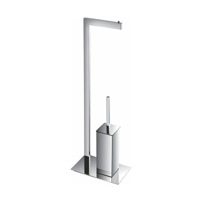 KubeBath Aqua Piazza Free Standing Toilet Paper Holder With Toilet Brush KubeBath