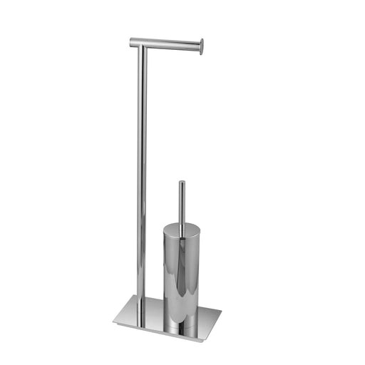 KubeBath Aqua Rondo Free Standing Toilet Paper Holder With Toilet Brush KubeBath