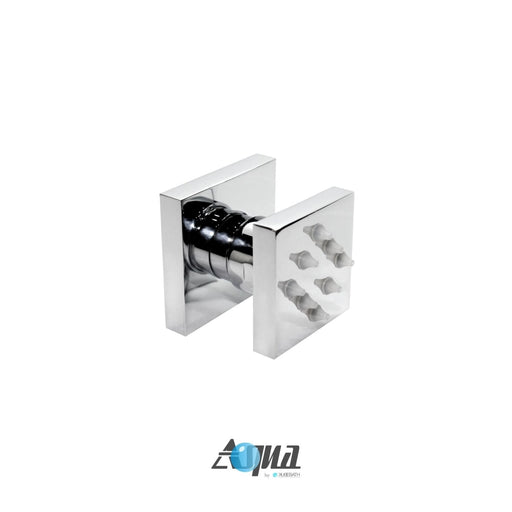 KubeBath Aqua Piazza Shower Set with Ceiling Mount Square Rain Shower and 4 Body Jets KubeBath