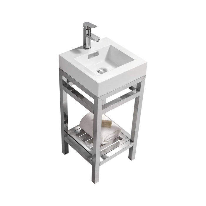 KubeBath Cisco Stainless Steel Console with Acrylic Sink KubeBath