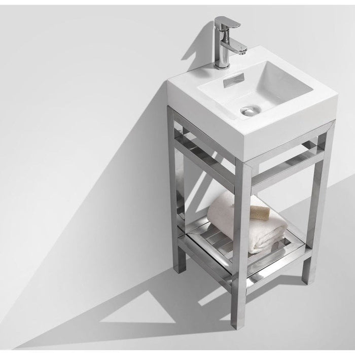KubeBath Cisco Stainless Steel Console with Acrylic Sink KubeBath