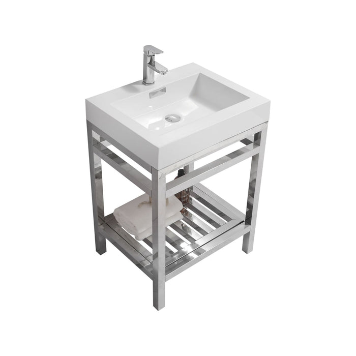 KubeBath Cisco Stainless Steel Console with Acrylic Sink KubeBath