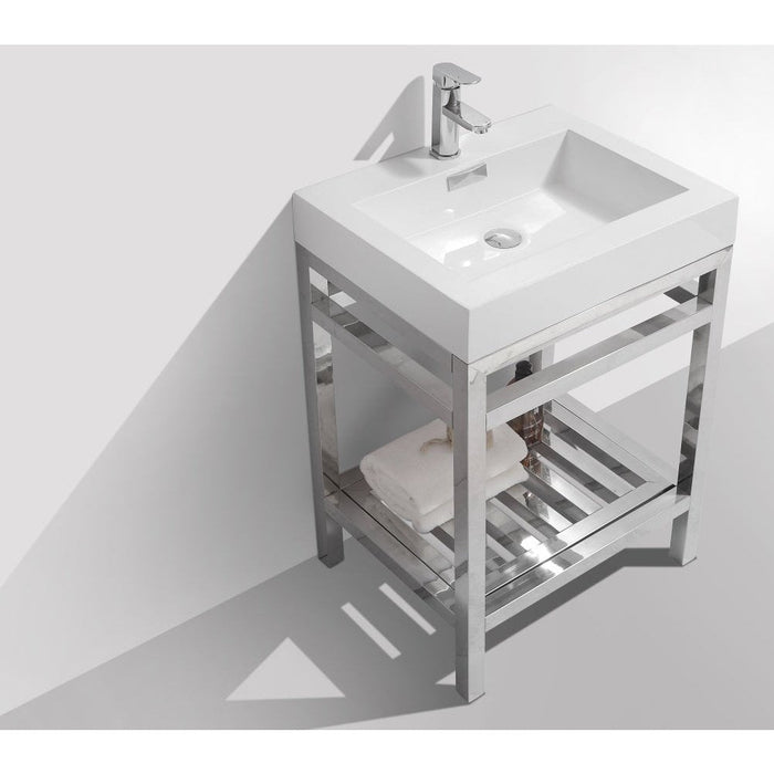 KubeBath Cisco Stainless Steel Console with Acrylic Sink KubeBath