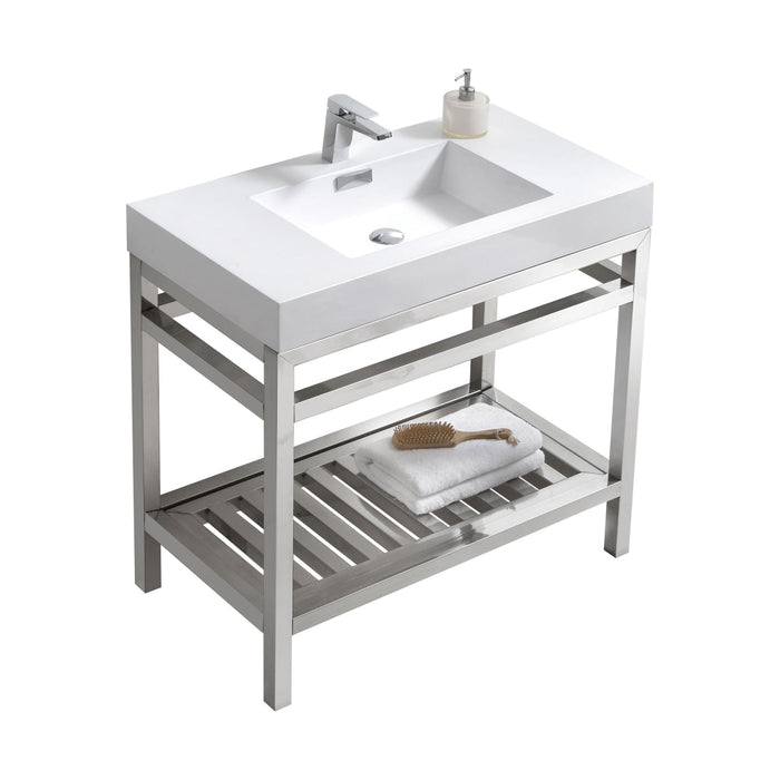 KubeBath Cisco Stainless Steel Console with Acrylic Sink KubeBath