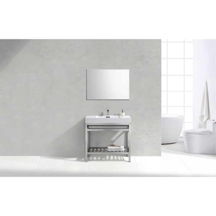 KubeBath Cisco Stainless Steel Console with Acrylic Sink KubeBath