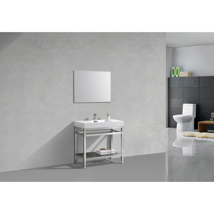 KubeBath Cisco Stainless Steel Console with Acrylic Sink KubeBath