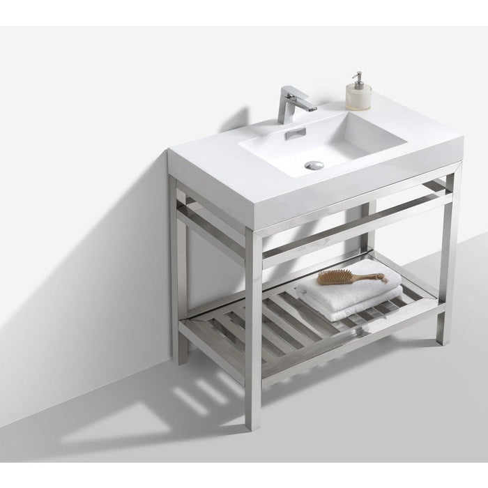 KubeBath Cisco Stainless Steel Console with Acrylic Sink KubeBath