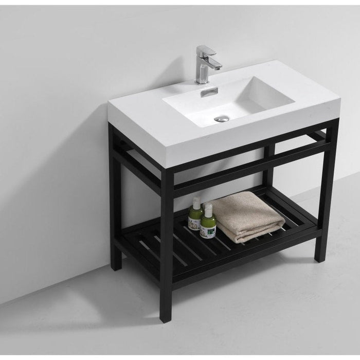 KubeBath Cisco Stainless Steel Console with Acrylic Sink KubeBath