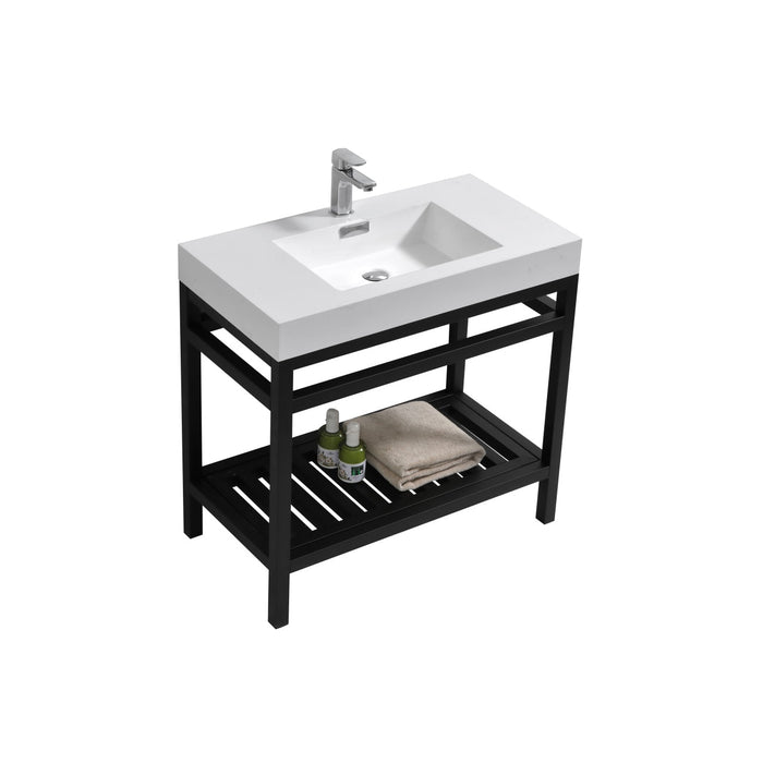 KubeBath Cisco Stainless Steel Console with Acrylic Sink KubeBath