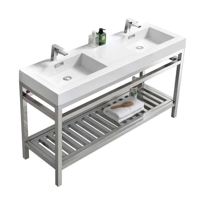 KubeBath Cisco 60" Stainless Steel Console with Acrylic Sink KubeBath