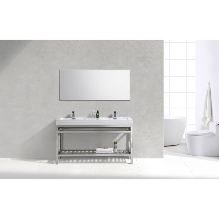 KubeBath Cisco 60" Stainless Steel Console with Acrylic Sink KubeBath